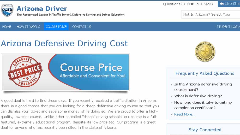 Las mejores escuelas de tráfico en línea en Arizona Arizona Driver